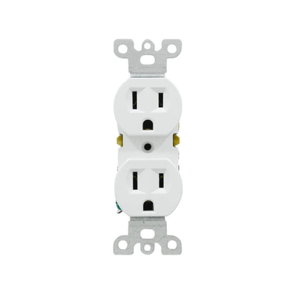 Contacto dúplex eléctrico blanco, toma de corriente de 15A 125V para instalación residencial