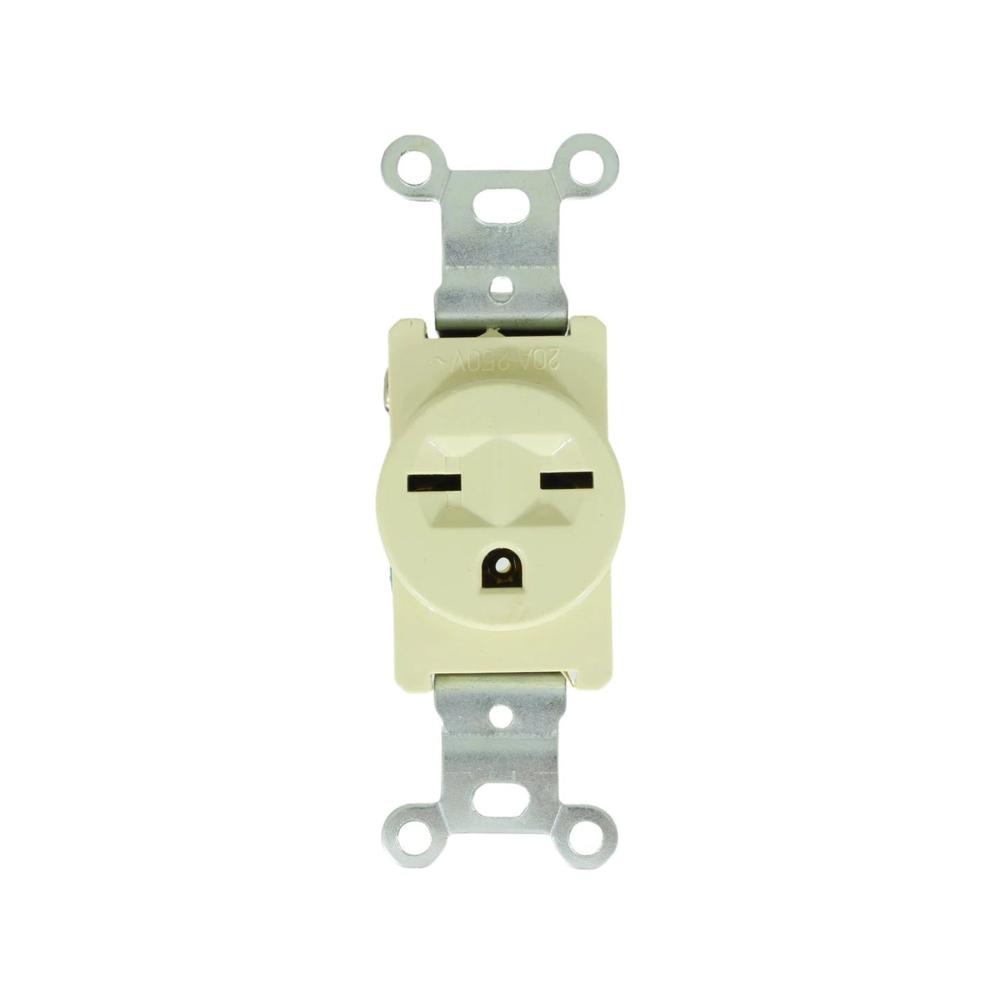 Tomacorriente eléctrico sencillo 20A 250V beige para uso industrial