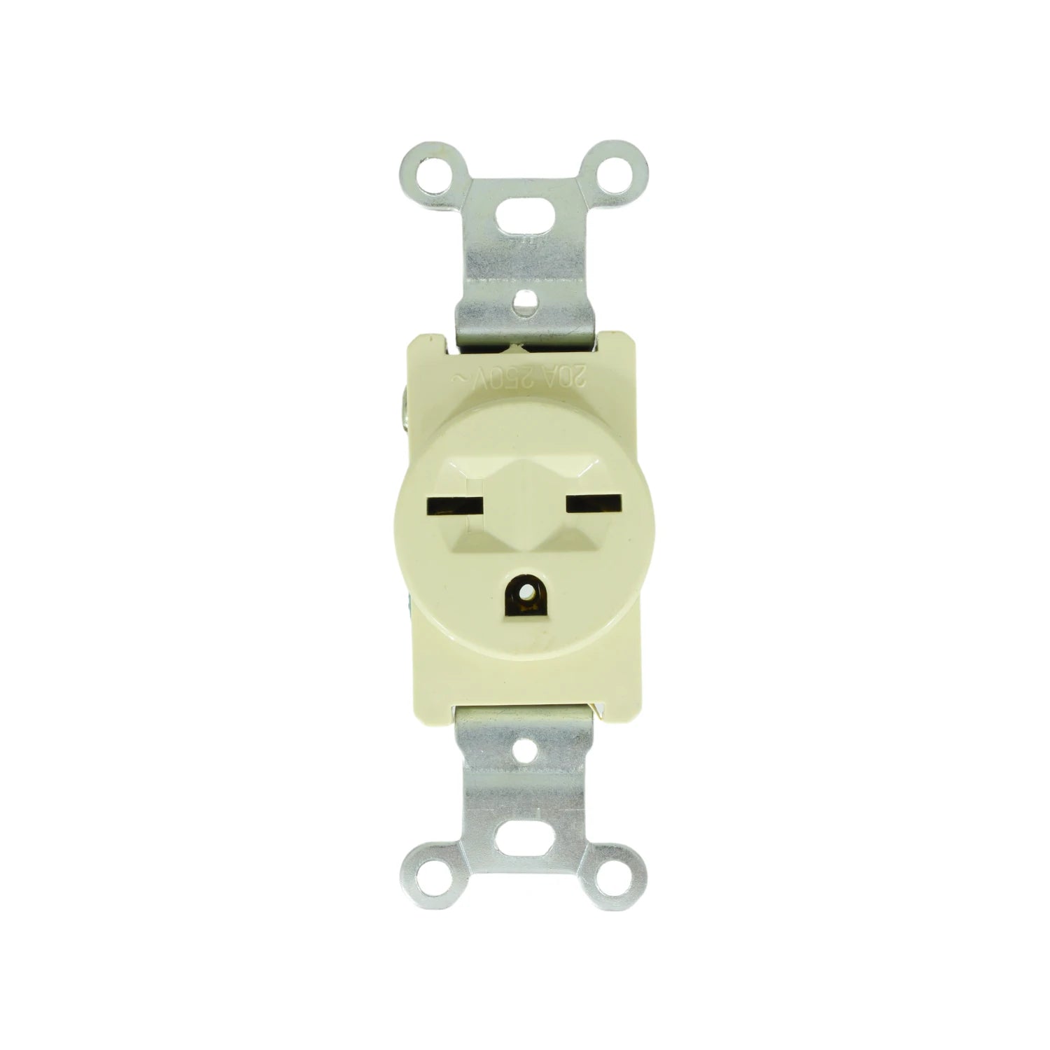 Tomacorriente eléctrico sencillo 20A 250V beige para uso industrial