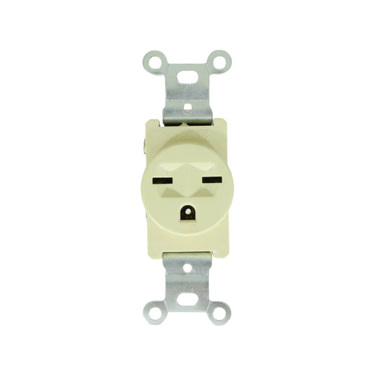 Tomacorriente eléctrico sencillo 20A 250V beige para uso industrial