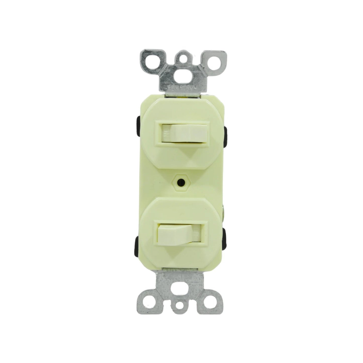 Apagador doble marfil 15A 125V para iluminación, interruptor de pared de dos vías