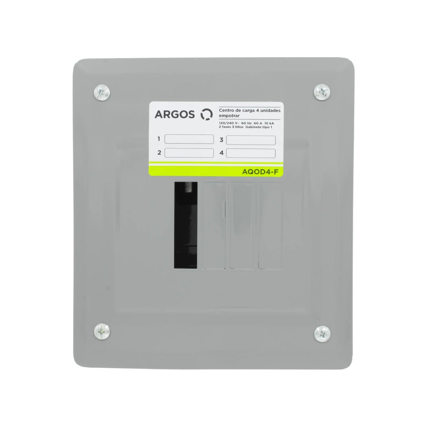 Centro de carga Argos gris de 4 pastillas para empotrar 120/240V 60A