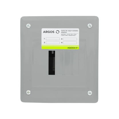 Centro de carga Argos gris de 4 pastillas para empotrar 120/240V 60A