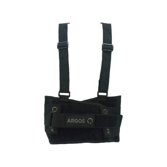 Faja industrial Argos negra con tirantes, soporte lumbar de seguridad para la espalda