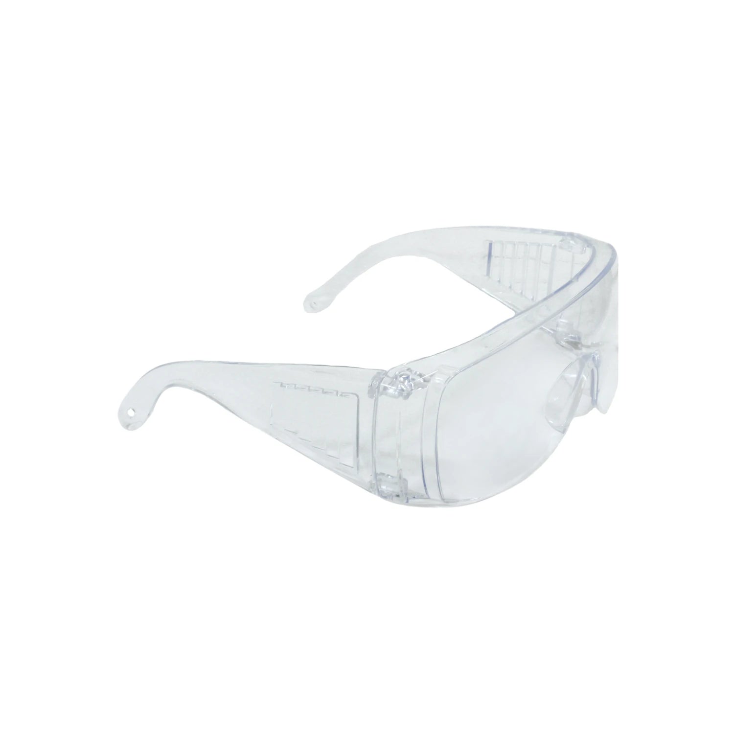 Lente de seguridad transparente con ventilación para protección ocular en trabajos de ferretería, bricolaje y construcción.