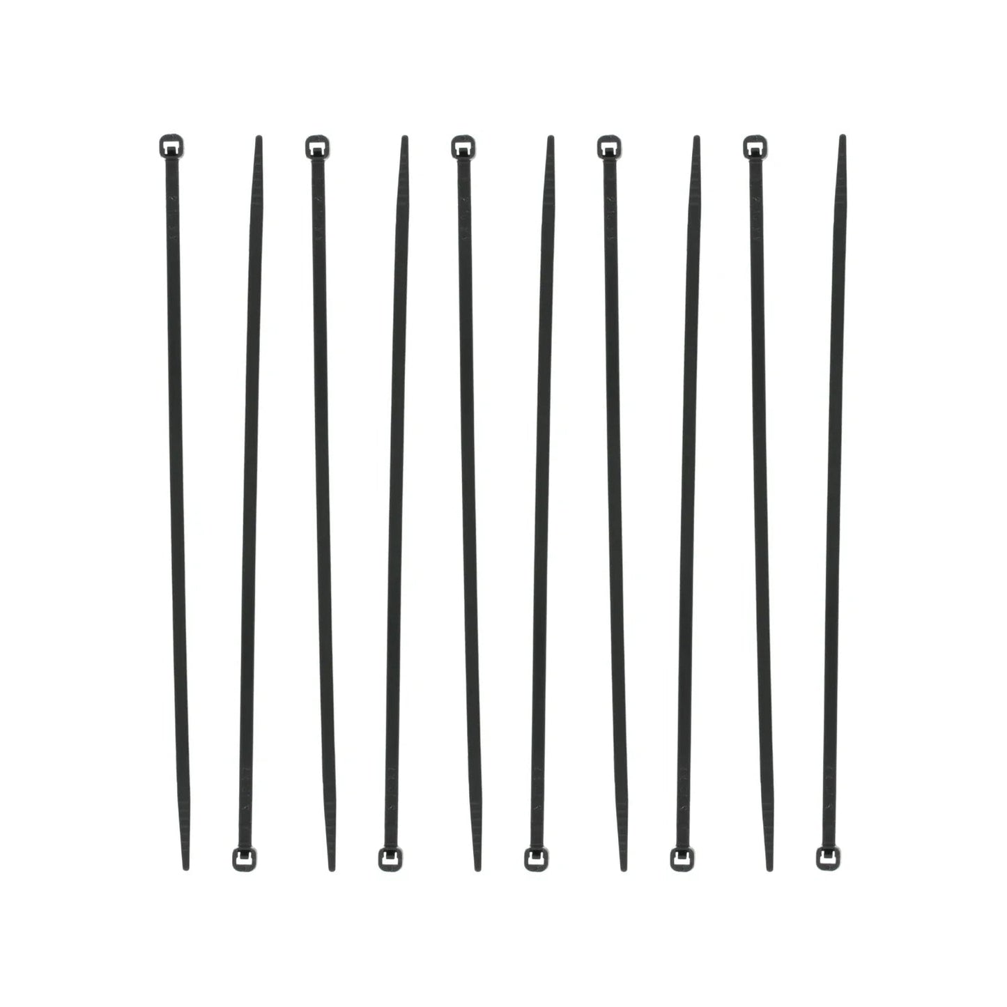 Cinchos negros de plástico para cables, bridas de sujeción y organización, fijación resistente.