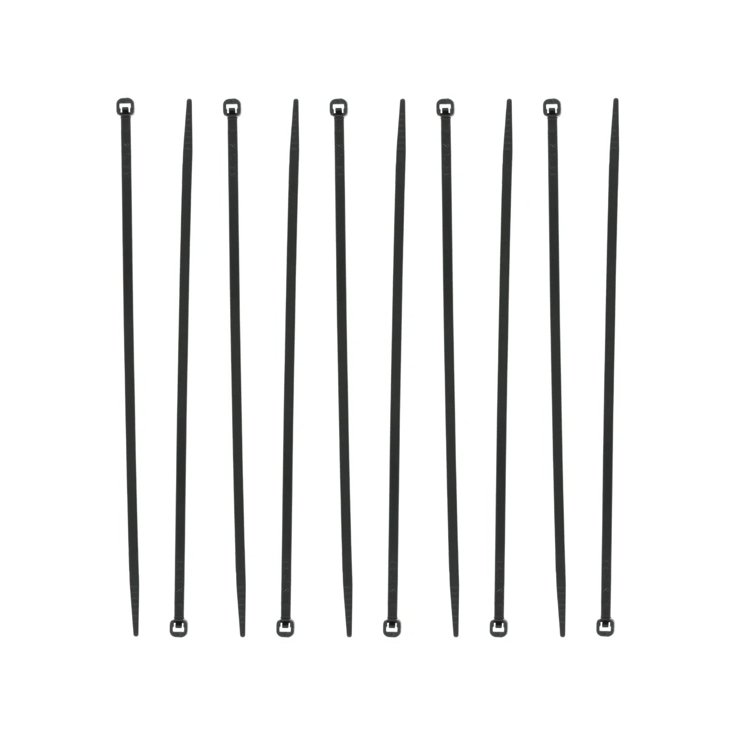 Cinchos negros de plástico para cables, bridas de sujeción y organización, fijación resistente.