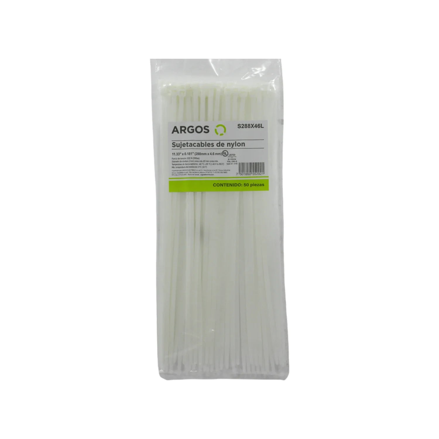 Cinchos de nylon blancos Argos 12 pulgadas, 50 piezas, para organizar y sujetar cables