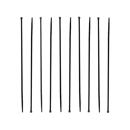 Diez cinchos negros de plástico para sujetar y organizar cables