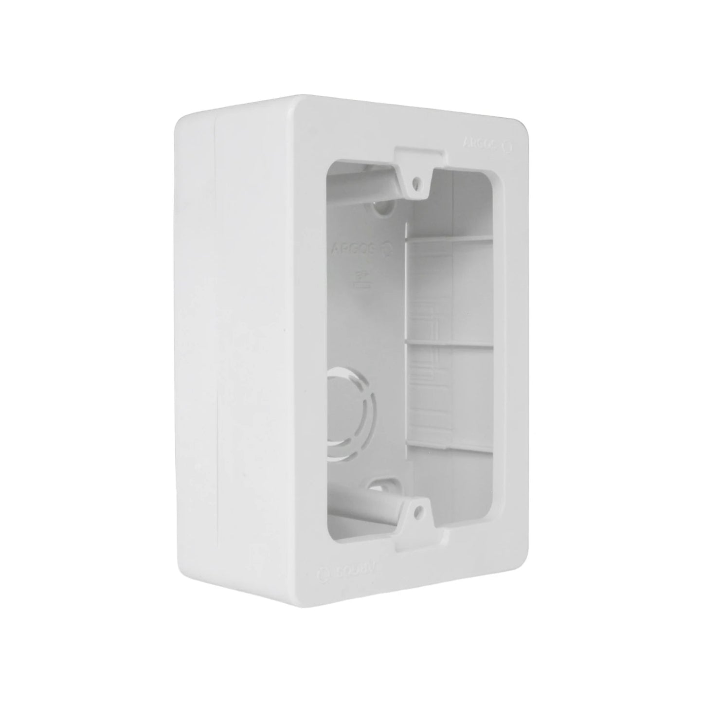 Caja universal eléctrica de plástico blanca Argos para montaje sobrepuesto de interruptores y contactos