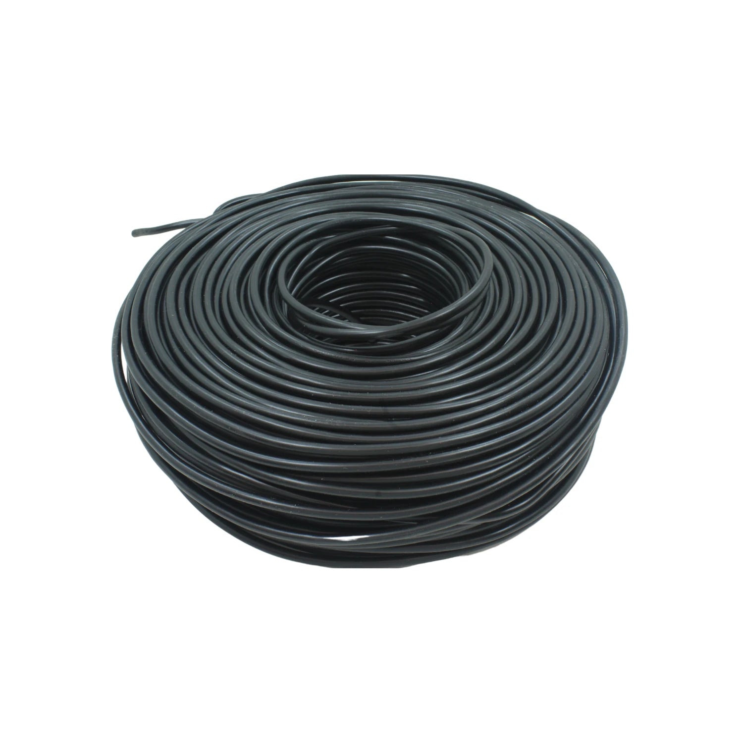 Rollo de cable eléctrico negro calibre 10, ideal para instalaciones y proyectos eléctricos