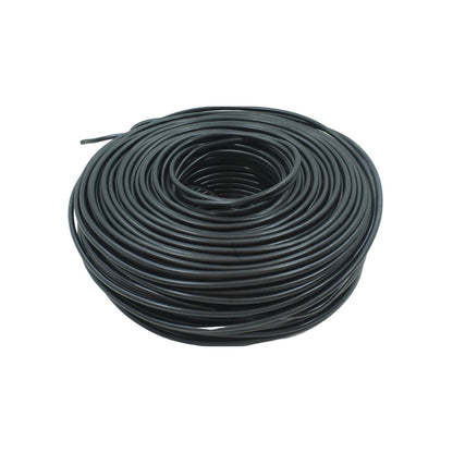 Rollo de cable eléctrico negro calibre 10, ideal para instalaciones y proyectos eléctricos
