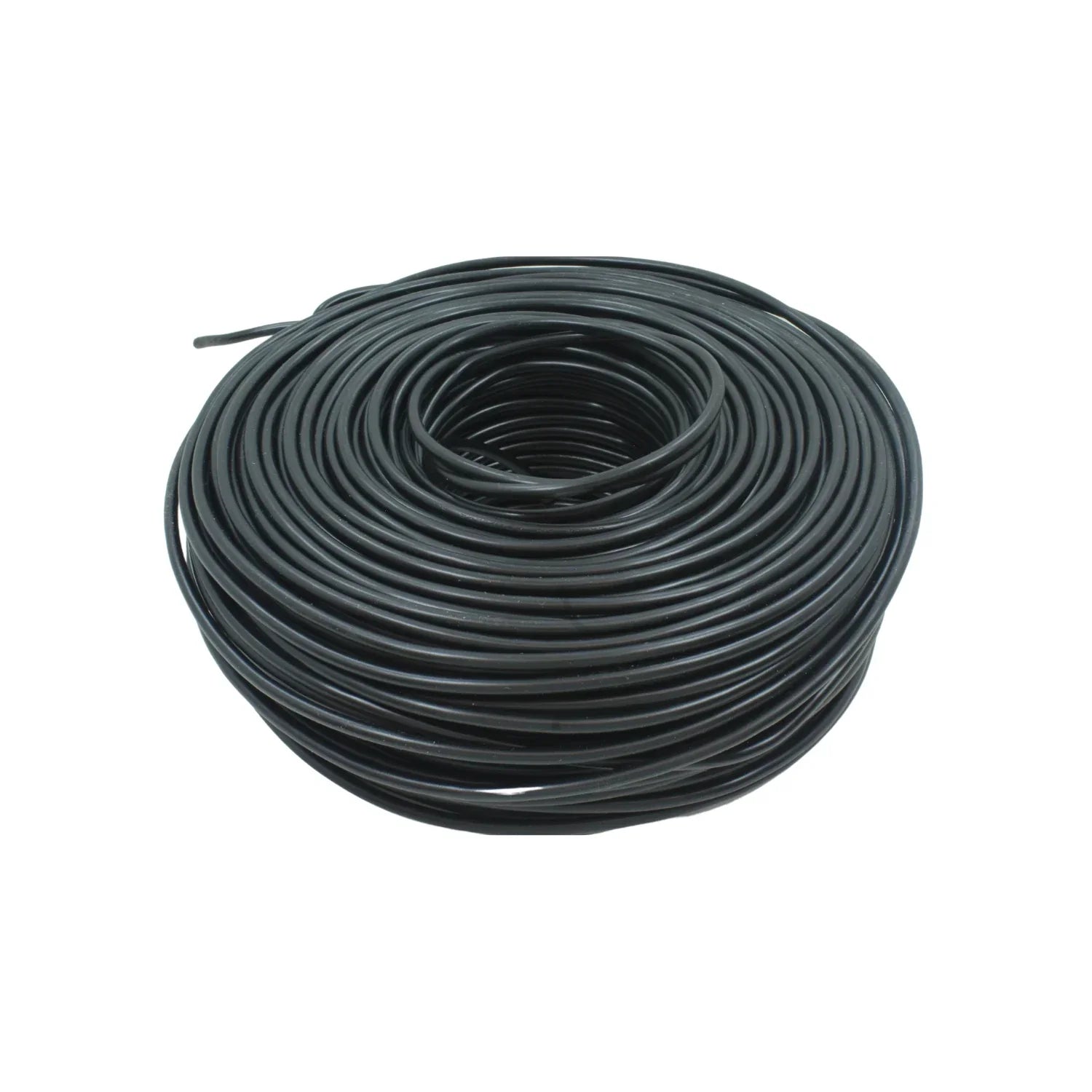 Rollo de cable eléctrico negro para instalaciones y proyectos de ferretería.