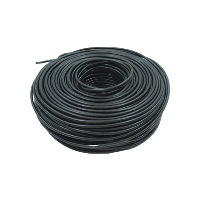 Rollo de cable eléctrico negro para instalaciones y proyectos de ferretería.