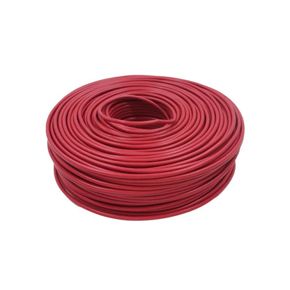 Rollo de cable eléctrico rojo calibre #8 de 100 metros para instalaciones de ferretería