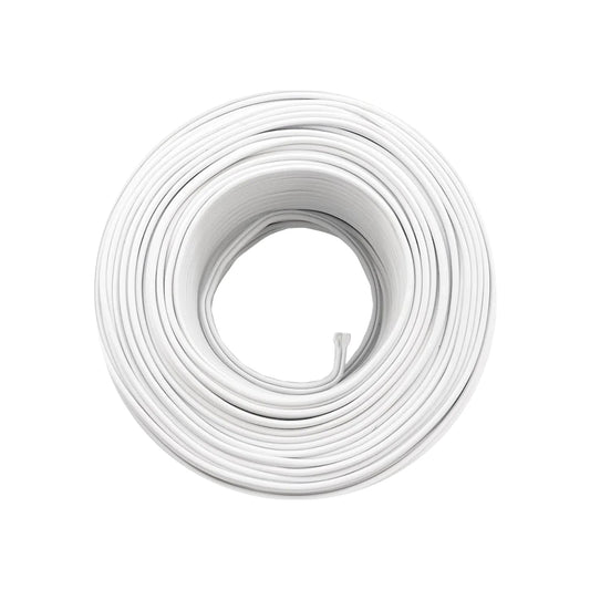Rollo de cable eléctrico unipolar blanco, calibre 18 AWG, para instalaciones y conexiones.