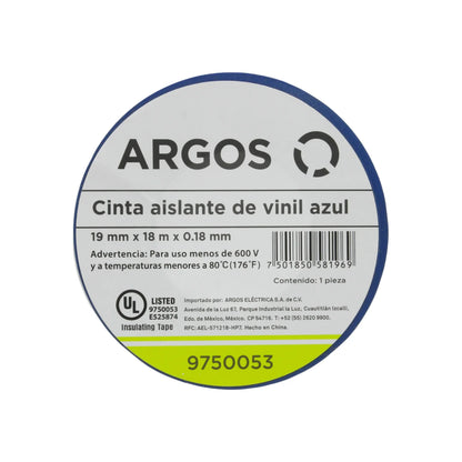 Cinta de aislar azul 18 m Argos 9750053