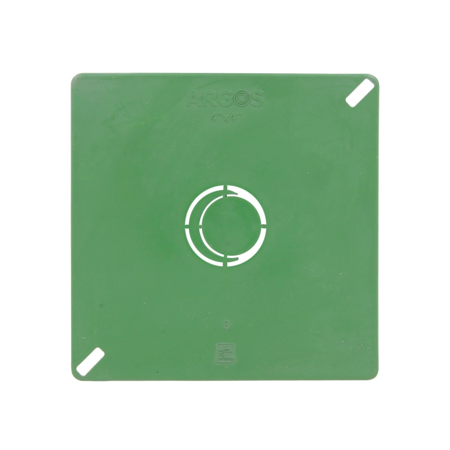 Tapa cuadrada 4x4 verde Argos para caja eléctrica, placa de plástico resistente