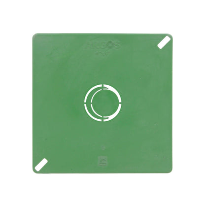 Tapa cuadrada 4x4 verde Argos para caja eléctrica, placa de plástico resistente