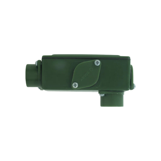 Conector condulet verde Argos de PVC con tapa atornillada para instalaciones eléctricas