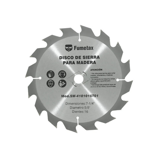 Sierra circular 7 1/4" de 16 dientes para madera Fumetax SW-4101016T01