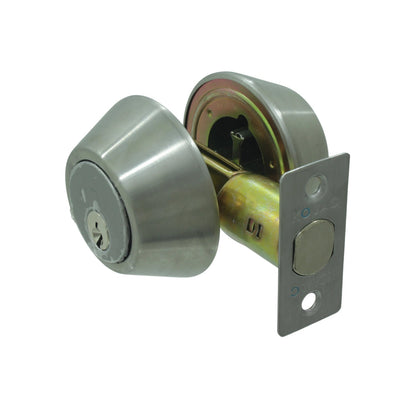 Cerradura de seguridad Kovac doble cilindro cromado satinado para puerta principal