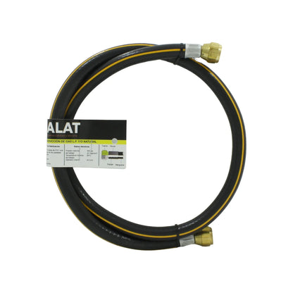 Manguera para gas 1 m PVC negra