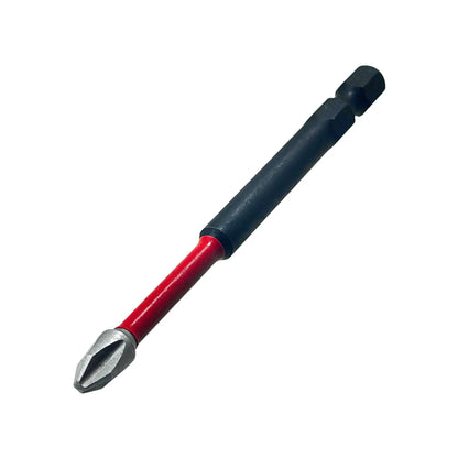 Punta de impacto Milwaukee Phillips 3 1/2 pulgadas con vástago hexagonal negro y cuerpo rojo