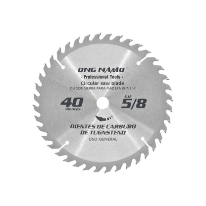 Disco sierra circular 5/8" de 40 dientes Ong namo 740