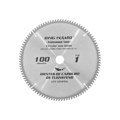 Disco sierra circular 10" de 100 dientes Ong namo 10100