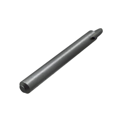 Pasador de acero cilíndrico gris con tope lateral para mecanismos de ferretería y ensambles industriales.