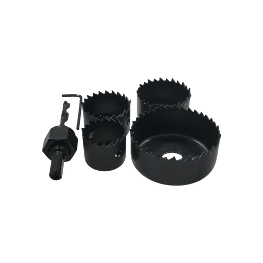 Juego de sierra copa corta círculos negro para taladro, perfora madera, plástico, yeso, varias medidas, con broca guía