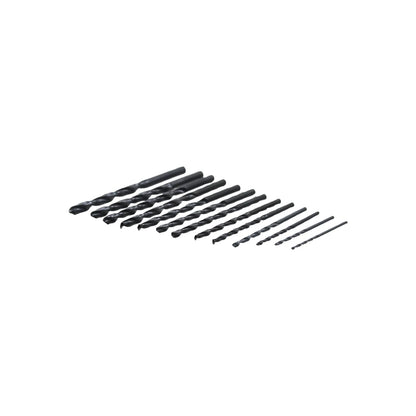 Juego de brocas helicoidales de acero con acabado en óxido negro para perforación en metal, madera y plástico