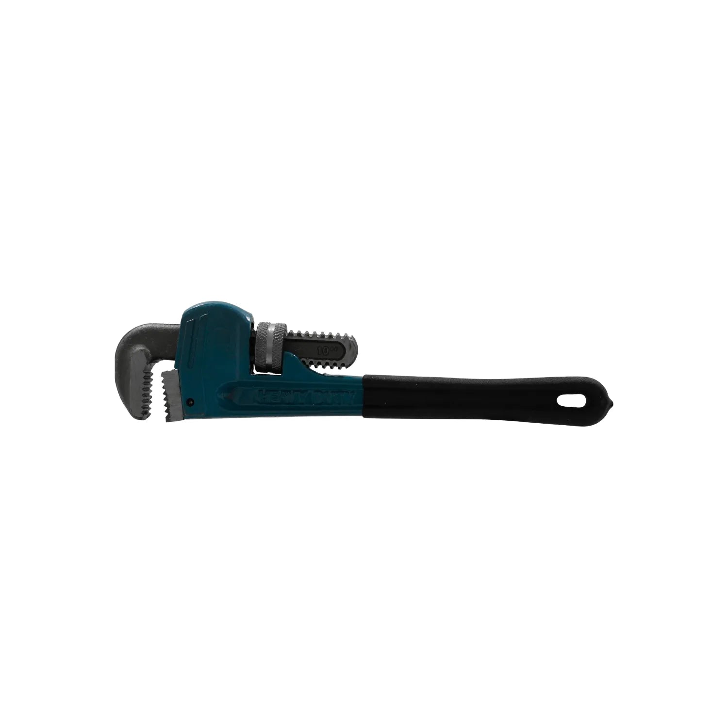 Llave Stillson para tubo de 10 pulgadas con cuerpo azul y mango ergonómico negro de alta resistencia