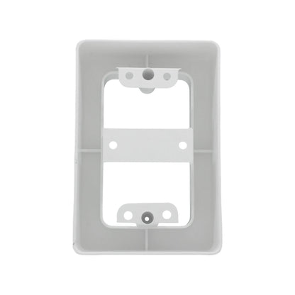 Caja universal de plástico blanca para montaje de canaleta eléctrica, con puntos de fijación internos