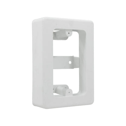 Caja universal de plástico blanca para instalación eléctrica de superficie, ideal para canaleta o montaje de dispositivos.