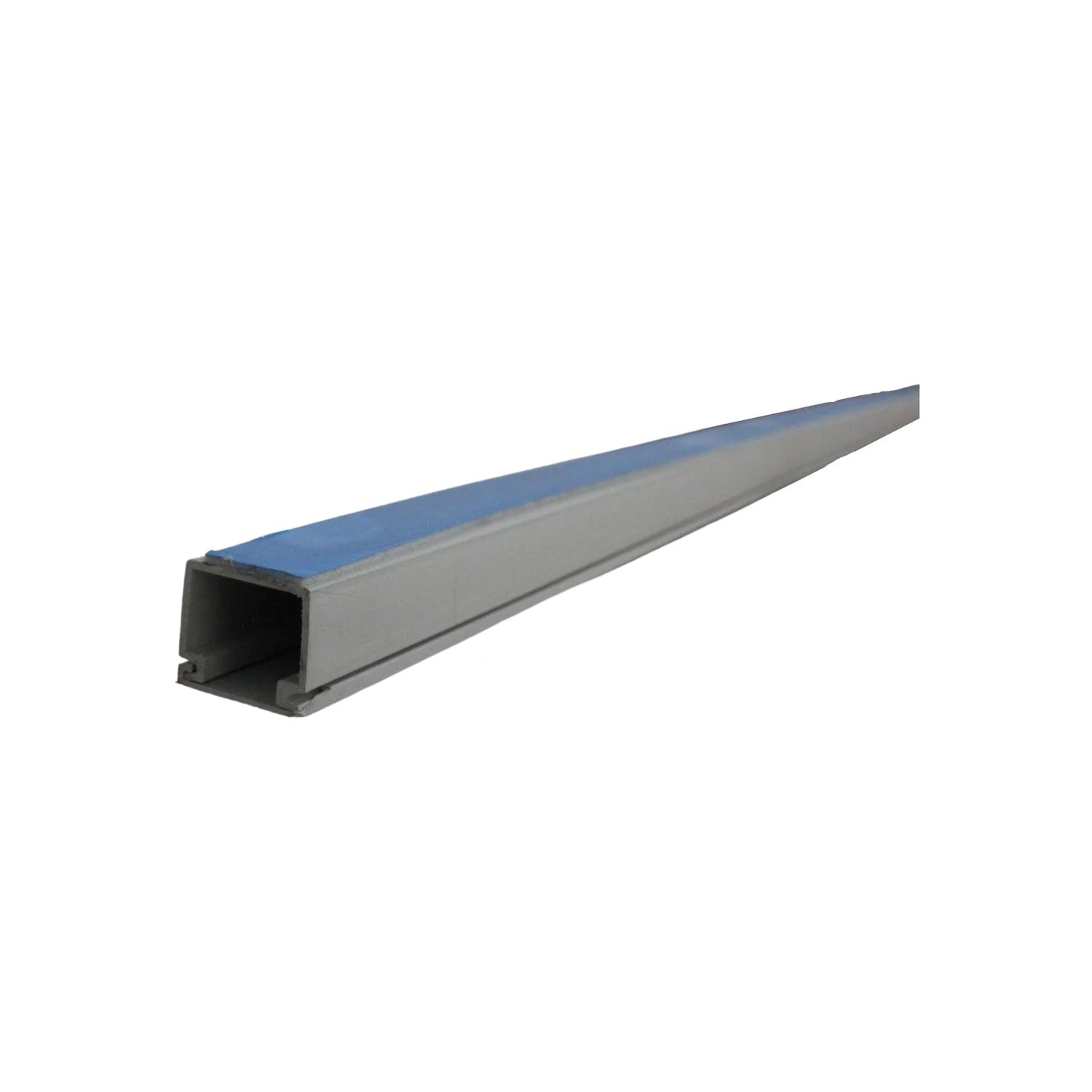 Canaleta gris de plástico para cables con adhesivo protector azul, organizador de cableado eléctrico