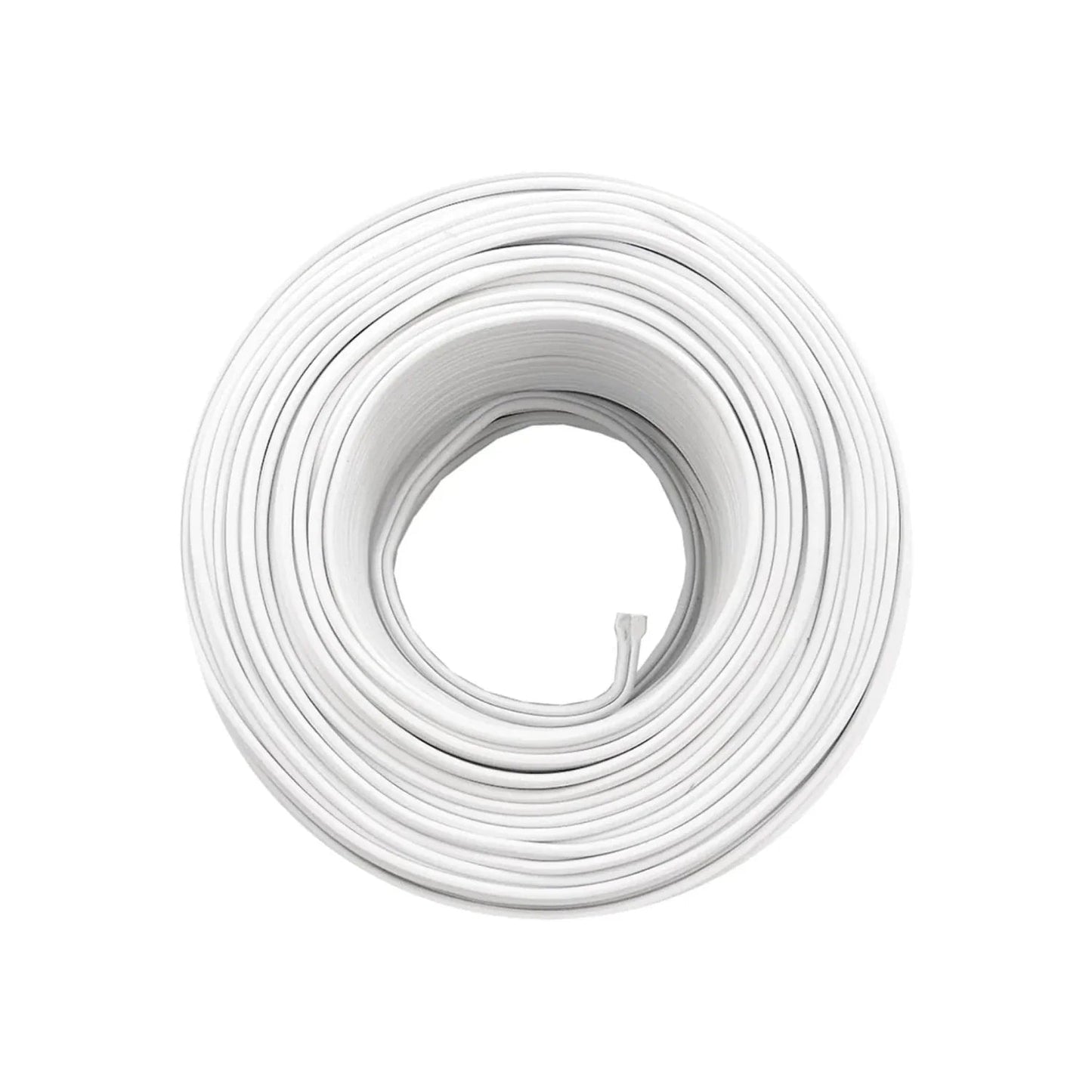 Cable eléctrico blanco antiflama calibre 18, rollo de 90 metros para conexiones