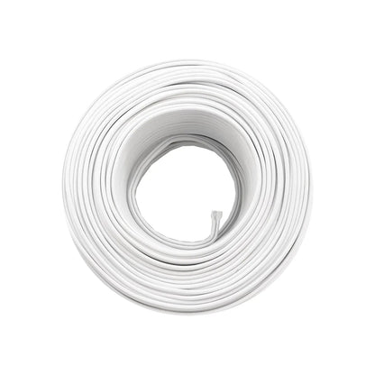 Rollo de cable eléctrico blanco, calibre 16, para instalaciones residenciales y proyectos DIY.