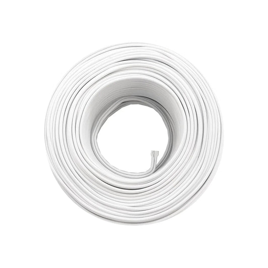 Rollo de cable eléctrico blanco, calibre 16, para instalaciones residenciales y proyectos DIY.