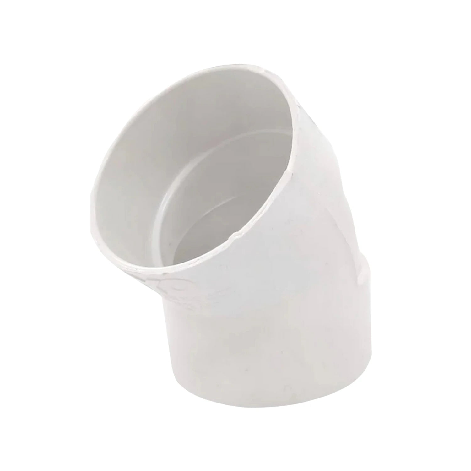 Codo PVC blanco de 45 grados para tubería sanitaria de 2" (50mm)
