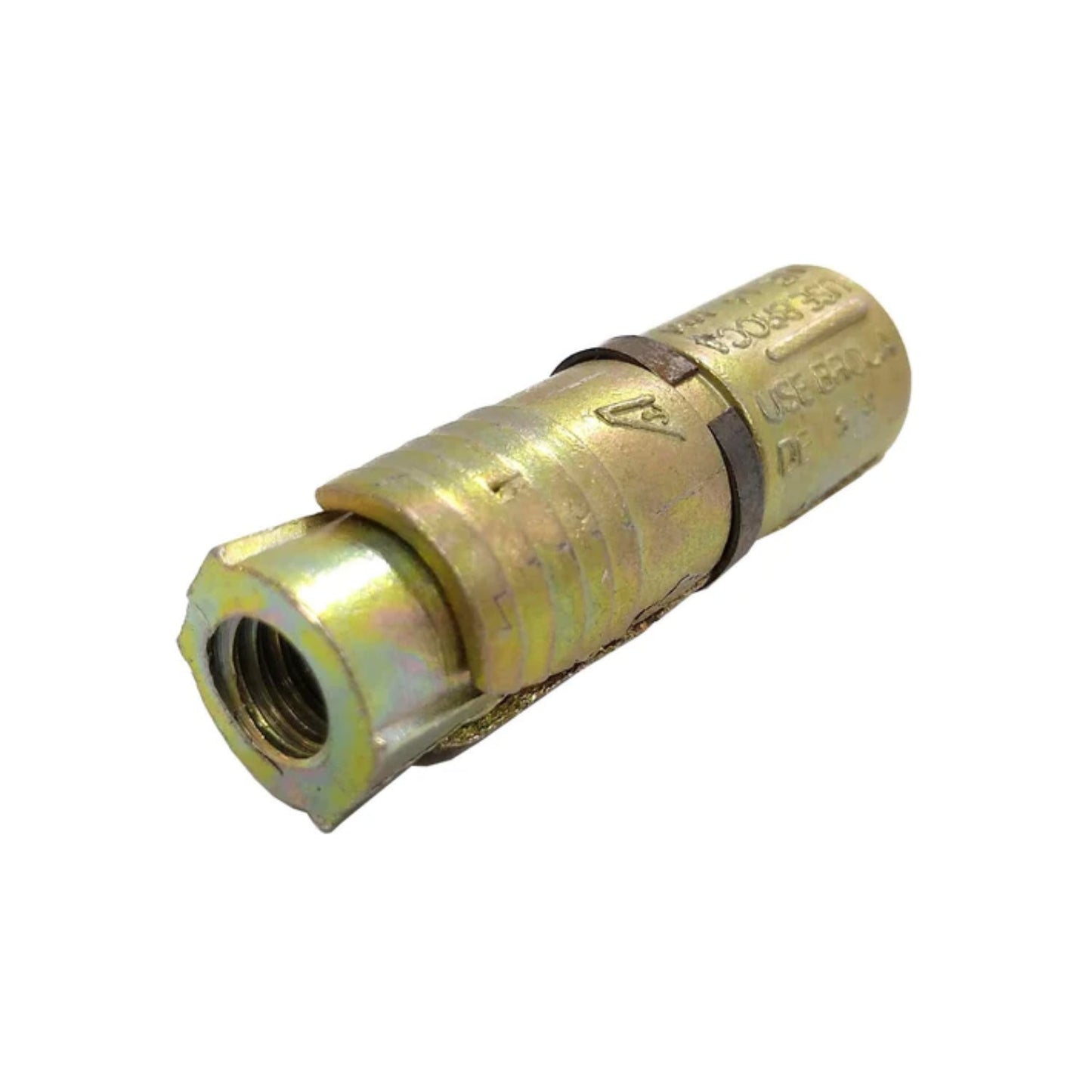 Taquete de expansión metálico zincado 3/8" con rosca interna para concreto; anclaje de alto rendimiento.