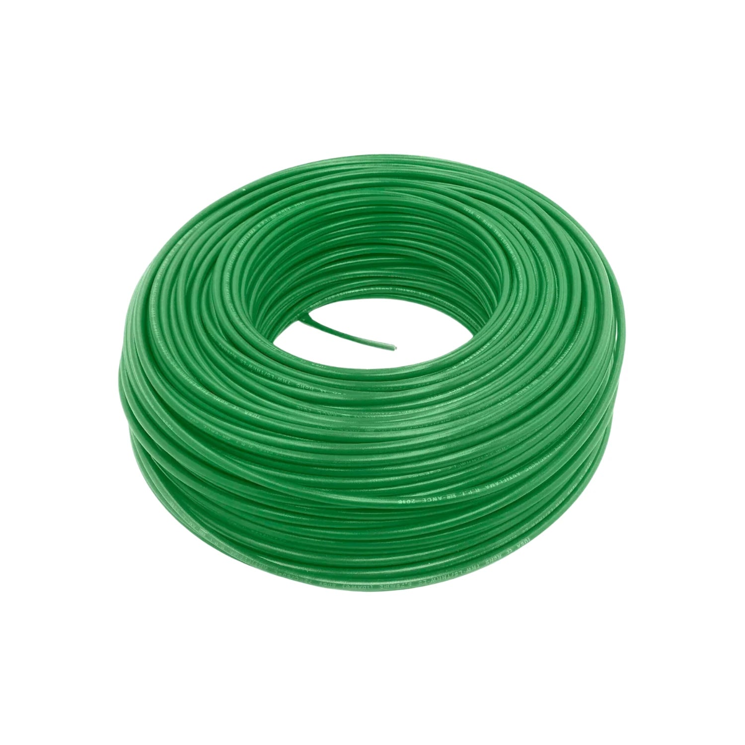 Cable eléctrico IUSA THW #12 verde, rollo de 100 metros para instalaciones residenciales.