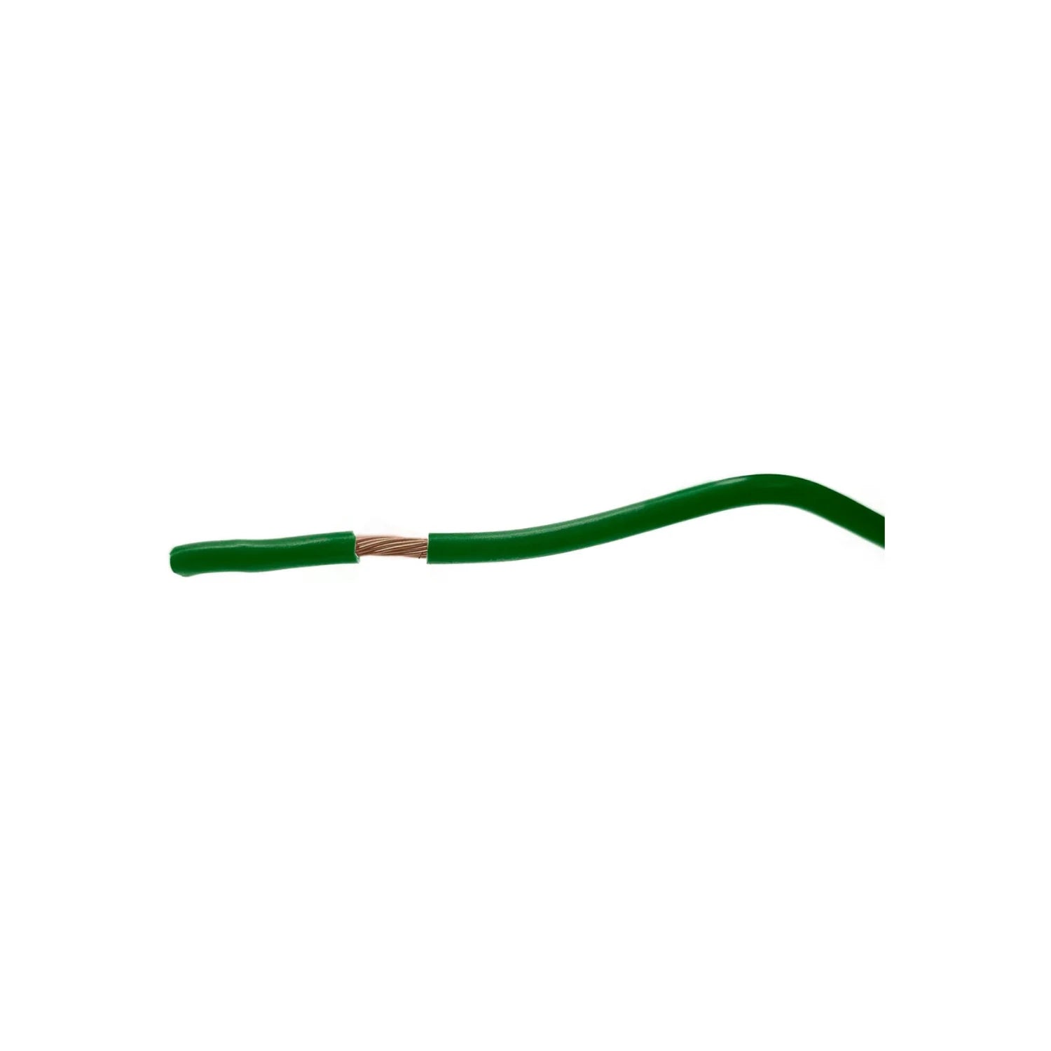 Cable eléctrico verde calibre 10 de cobre trenzado, con aislamiento y punta pelada