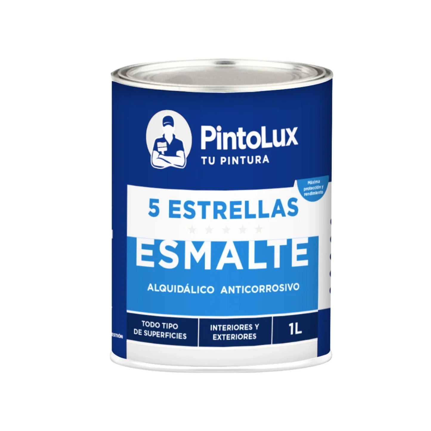 Pintura de esmalte blanca 1 l Cinco estrellas 1000-1