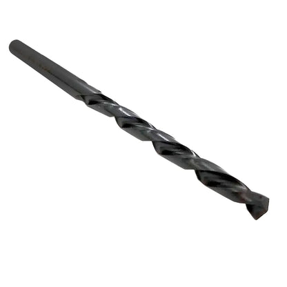 Broca helicoidal de acero para taladro, ideal para perforar metal y madera, color negro.