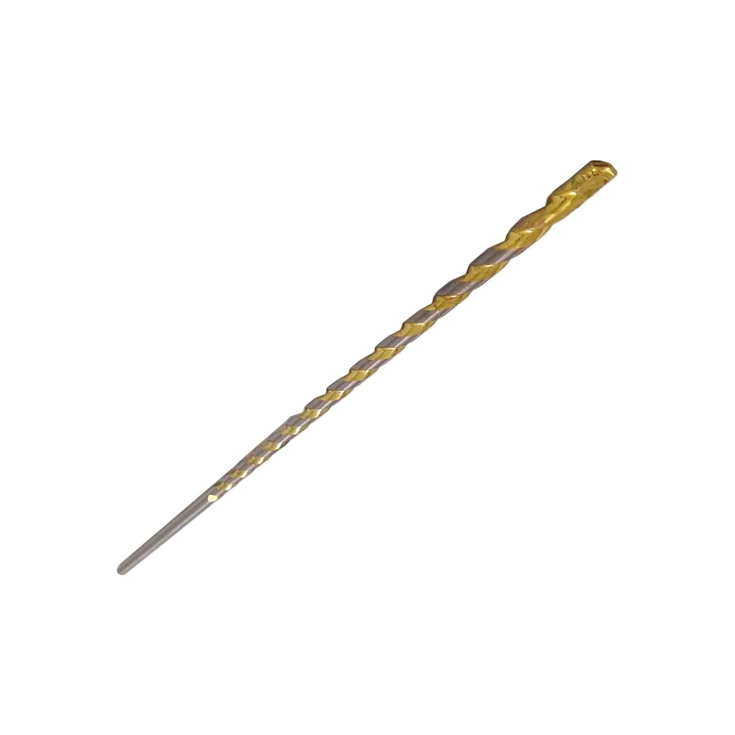 Broca para concreto 1/4"x13", helicoidal, dos tonos dorado y plata, punta reforzada para albañilería