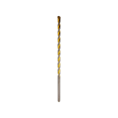 Broca para concreto 1/2x13 pulgadas, flauta espiral dorada, ideal para perforaciones profundas en mampostería