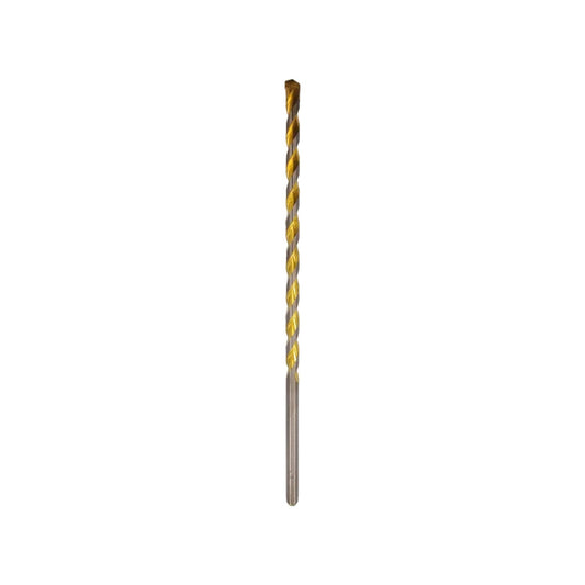 Broca para concreto 1/2x13 pulgadas, flauta espiral dorada, ideal para perforaciones profundas en mampostería