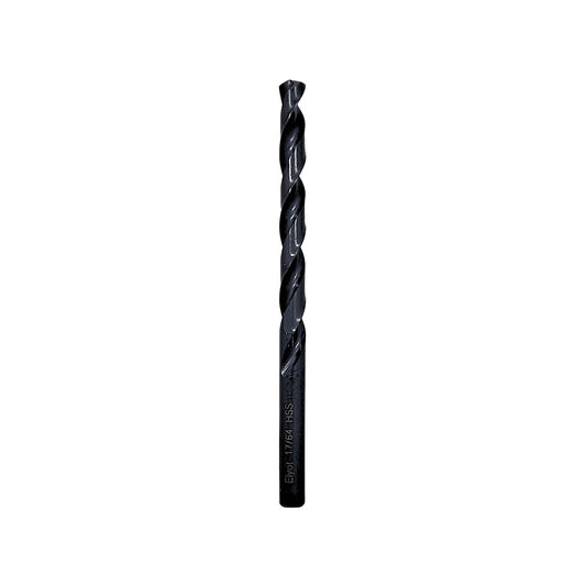Broca helicoidal Elvo HSS 17/64 para metal, acabado en óxido negro.